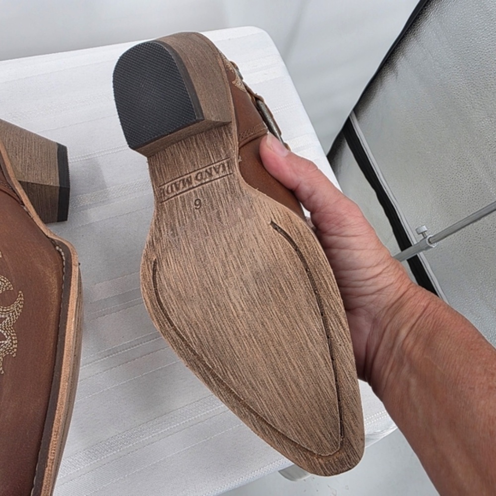 Myra Bag Brown Ankle Boots with Cream Embroidery - Picture 12 of 12